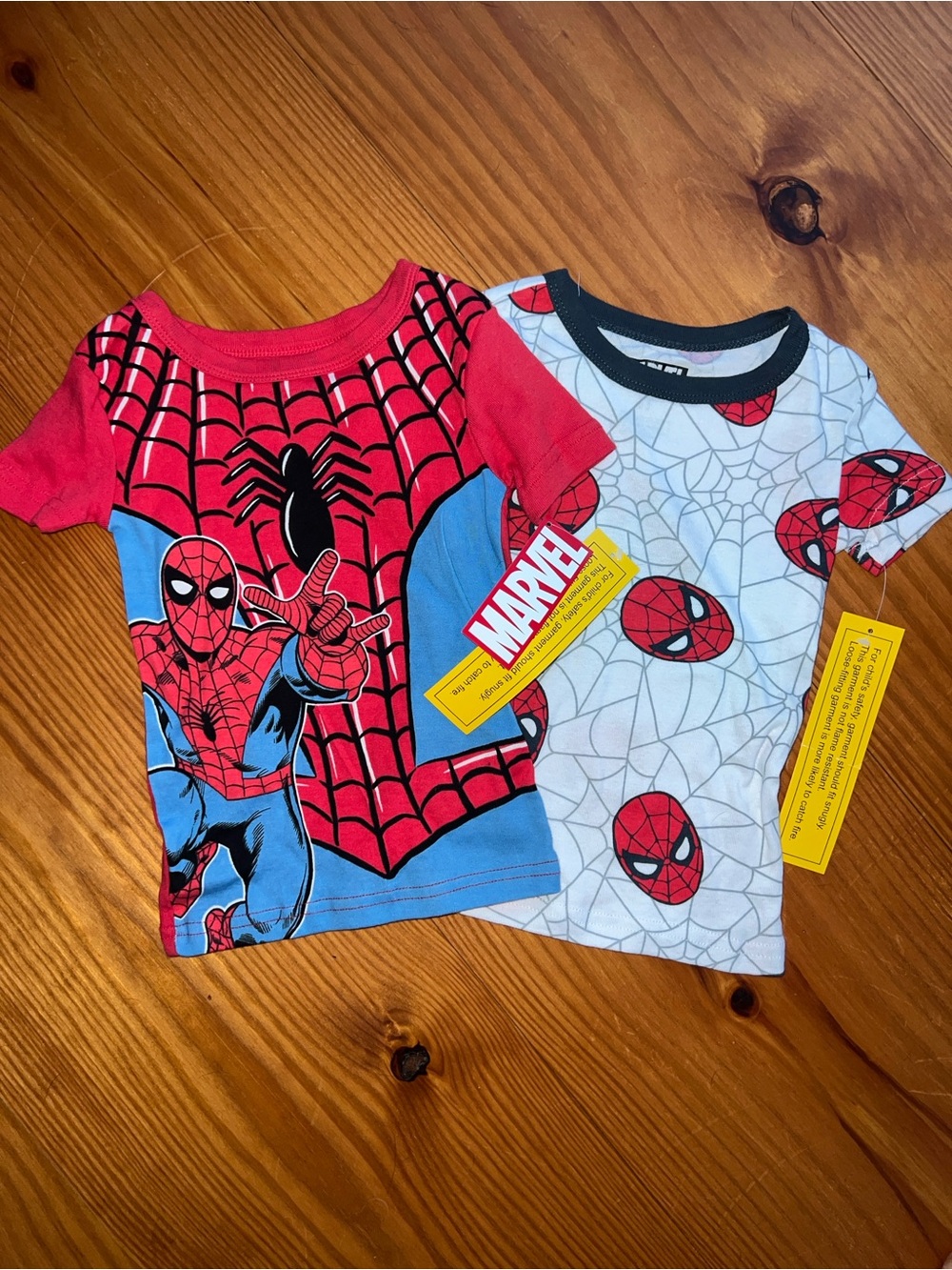 Marvel Spider-Man Tees Lot of 2 Red Blue and White Red 100% Cotton Kids Tee 4T